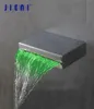 Jieni badrum väggmontering krom mässing mixer kran kran spout led färg byte badrum bassäng diskbänk kran vattenfall spout 2009251332766
