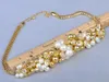 Pendant Necklaces Topaz Colored Faux Pearl Cluster Berry Shine Crystal Necklace