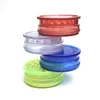 3 Parts Colorful Acrylic Herb Grinder with 60mm Clear Blue Green Yellow Colors Plastic Tobacco Grinders for Smoking