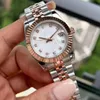 Vattentät högkvalitativ Pearl Shell Face Fashion Womens Watch 31mm Datum Rose Guld Rostfritt stål Armband Klockor Mekaniska Automatiska damklänningar Wristwatch