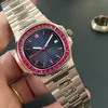 Moissanite Men Classic Fashion 40 mm Color Diamond 904L Stal nierdzewna AAA wysokiej jakości zegarek ELOJMUJER Designer Watches Relojes