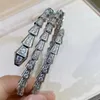 Fashion Gold Bracelets Designer Bangle for Women Diamond Silver Bling CZ Snake Bracelet for Girls Women Jewelry Gifts