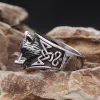 Vintage 14K vit guld varghuvud ring för män kvinnor punk mode viking keltiska knut ringar biker amulet smycken gåvor