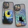 Étuis de téléphone portable Peinture à l'huile rétro Van-Gogh Cat Phone Case pour iPhone 15 14 Pro Max Plus 13 12 11 Pro Max Mini 7 8 Plus SE X XS XR Shell arrière L240110