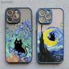 Étuis de téléphone portable Peinture à l'huile rétro Van-Gogh Cat Phone Case pour iPhone 15 14 Pro Max Plus 13 12 11 Pro Max Mini 7 8 Plus SE X XS XR Shell arrière L240110