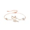 Bracelets réel 925 bijoux en argent sterling coquille fantaisie licorne bracelet pour femmes plaqué or rose conception originale adolescente cadeau