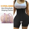 Fajas Colombianas Reductoras Shapewear body crochet fermeture des yeux contrôle du ventre entrejambe réglable buste ouvert Gaine Amincissante 240109