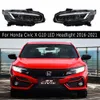 For Honda Civic X G10 LED Headlight Assembly 16-21 DRL Daytime Running Light Streamer Turn Signal Car Accessories Front Lamp Auto Parts