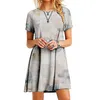 Casual Dresses Women's Printed Round Neck Loose Fitting Skater Dress For Women Summer Womens Long