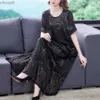 Vestidos casuais básicos verão preto impressão natural seda midi vestido feminino coreano vintage hepburn vestido 2023 elegante casual cintura solta plus size vestidos yq240110