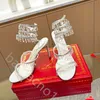 Rene Caovilla Kvinnor Stiletto Sandaler Crystal Decoration Womens aftonklänning klackar 9,5 cm Dekorera strass Serpentin Wraparound Top Quality Designer Shoes