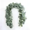 Guirlande d'eucalyptus artificielle de fleurs décoratives avec des feuilles de saule, fausse verdure pour fête de mariage, chemin de Table à domicile, décor d'arc