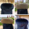 Шарфы с воротником из меха енота для женщин, зимнее пальто, натуральная женская большая шаль, пушистая, прямая, теплая
