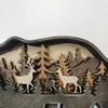 Nuevas artesanías de madera navideñas, decoración creativa del hogar de animales del bosque norteamericano, adorno de oso marrón de alce