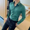 Camisas de Hombre Longleve Shirts for Men Clothing2023ビジネスフォーマルウェアCamisa Social Masculina Slim Fit Chemise Homme 240109