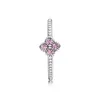 2024 Designer Pandoraring Dora's Band Rings love Pink Oriental Flower Women's S925 Silver Ring