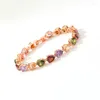 Charm Bracelets Source Factory Wholesale Colorful Crystal Bracelet Zircon Copper Network Red Jewelry INS MBZ003