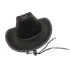 Bérets Wide Brim Cowboy Hat Knight pour Bachelorette Party Music Festival Heavy Crystal Club Stage Bar Po Props DXAA