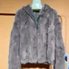 Haute qualité réel Rex manteau de fourrure de lapin femmes hiver à capuche épais chaud ample veste courte pardessus femme vêtements 240110