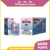 EU Warehouse Crystal Bar 6000 Puffs engångsvapet Electronic Cigarette Vapes Pen 12 ml 10 Flaovrs Device 6K Puff Frakt inom 24 timmar