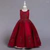 Vestidos de menina verão concurso flor rosa vestido de princesa elegante crianças para meninas roupas festa de casamento 10 12 anos