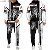 Men's Tracksuits Knight Templar Tattoo 3D Printed Men's Hoodie/Set Vintage Medieval Armor Cosplay Come Fashion Harajuku Men Streetwear Clothes Q230110