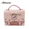 Totes Alice in Wonderland Shoulder Bags Axes Femme Vintage Student School Bag Spelkort Silhuett Handväska Läder Bagstylishyslbags