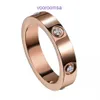 Joyería de diseño Carter Rings Anillo de diamantes de gama alta para personalidad de moda femenina Dedo índice de acero de titanio de color oro rosa de 18 quilates con caja original