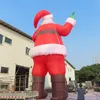 Gratis leverans utomhusaktiviteter 12 MH (40ft) med fläktjätten Uppblåsbar jultomten som annonserar jul gammal man tecknad med vitt ljus