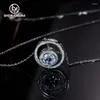 Hängen High Carbon Diamond Necklace S925 Sterling Silver Platinum Plated O Chain For Women Luxury Jewelry Party Holiday Summer