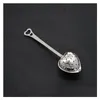 Kaffe te-verktyg 3 Style Spoon Heart Infuser Hjärtformad rostfritt örterfilter 304 Stål Silver Drop Delivery Home Garden Kit Dhoc6