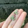 Stud MM Natural Peridot 925 Sterling Srebrne kolczyki dla kobiet prezent biżuterii Prosty perydot biżuteria zielona YQ240110