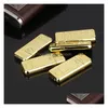 Briquets Mode Creative Gold Bar Meule Allume-cigare Tra Mince Hommes Métal Flamme Drop Livraison Maison Jardin Ménage Soleil Dht1G