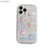 Mobiltelefonfodral Korean 3D Bear Hang Phone Chain Lanyard Clear Soft Case för iPhone 15 14 Pro Max 11 13 12 Mini XR 6 8 7 Plus X XS SE Söt coverl240110