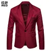 Men's Suits Jackets Buckle Decoration For Men Party Wedding Banquet British Style Designer Suit Jacket Slim Fit 230110