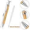 Personlig bambubollpunkt penna Anpassad namn Text Pennor Black Ink Office School Writing Stationery Business Signature Pen 240109