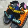 Slippers Thick Sole Sandals for Women 23 New Eagle Mouth Large Colorful Prismatic Outwear Sandals with Small Beach Fragrance T240110