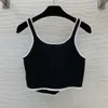 10001 2024 Pista Primavera Verão Marca Mesmo Estilo Suéter Top Preto Branco Sem Mangas Pescoço Feminino Roupas de Alta Qualidade Mulheres WeinishD24010946