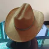 Berets Suede Autumn Double Concave Cowboy Hat Large Brim Top Unisex Rhinestone Jazz Western