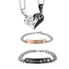 Collana Orecchini Set 4 pezzi Donna Uomo Regalo di San Valentino Coppia Bracciale Gioielli Moda Quotidiana Acciaio al titanio Relazione a lunga distanza