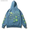 Felpe con cappuccio da uomo Felpe High Street Letter Foam Stars Stampa Felpa con cappuccio in pile da uomo e da donna Retro Autunno e inverno Casual Pullover Felpe con cappuccio T240110