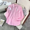 Designer BLOUSES Summer Women Shirt Fashion Letter Brodered Cardigan Shirts Lapel Button långärmad skjorta Toppar Skjortor Kvinnkläder