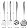 304 Stainless Steel Wok Spatula Metal Kitchen Accessories Slotted Turner Rice Spoon Ladle Cooking Tools Utensil Set Drop 240110