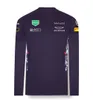 Anpassa den nya F1 Formel One Racing T-shirt för hösten och vintern 2023 för mäns snabbtorkande cykling med långa ärmar, rund hals och korta ärmar.