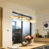 Lampes suspendues Table à manger moderne Lumière Café Chambre Anneau Luminaire Suspendu LED Lumières En Bois Massif Pour Plafond