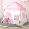 1.35M Portable Children Tent Toy Kids Folding Tents Baby Play House Large Girls Pink Princess Castle Children Room Decor Gifts 240109