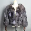 Kvinnor Real Silver Fox Fur Coats Winter Warm Natural Fox Fur Jackets Russian Lady Short Style äkta Fox Päls Ytterväv 240110