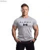 Heren T-shirts Heren T-shirt Gym Zomer Compressie Strakke Man Brief Afdrukken Korte mouw Sport Fitness Casual Top Oversized Mannelijke KledingL240110