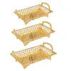 Plates Tray Table Organizer With Handle Serving Platter Fruit Storage Basket For Dining Room