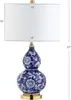 Table Lamps Lee 27" Ceramic Chinoiserie LED Traditional Bedside Desk Nightstand Lamp For Bedroom Living Room Office College Bookcase LE Fis